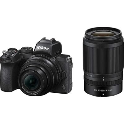 Nikon Z50 Mirrorless Camera Combo with DX 16-50mm and DX 50-250mm Lens, 64GB Card, Case