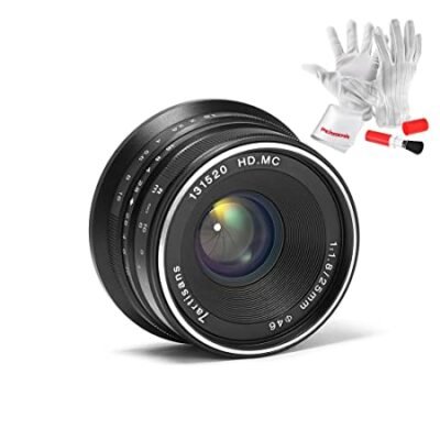 7artisans 25mm F1.8 Manual Focus Prime Fixed Lens for Olympus and Panasonic Micro Four Thirds MFT M4/3 Cameras – Black
