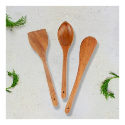 Borosil Wooden Spoons Set of 3 ( Pack of 2 )