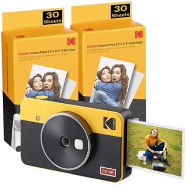 KODAK Mini Shot 2 Retro | 68-Sheet Bundle | Portable Wireless Instant Camera & Photo Printer, Compatible with iOS & Android