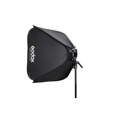 Godox S2 Bowens Mount Bracket With Softbox, Grid & Carrying Bag Kit (23.6 X 23.6″)