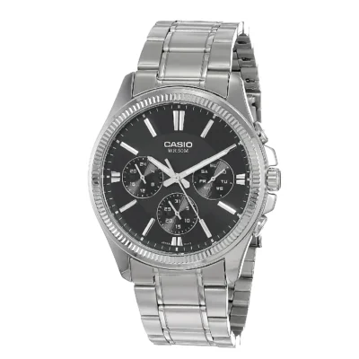 Casio Enticer Men’s Black Multi-Dial Watch (MTP-1375D-1AVDF, A836)