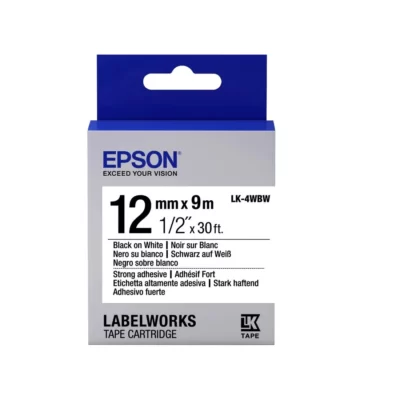 Epson LK-4WBN – 12mm Black on White Tape S6546 ( Pack of 2 )