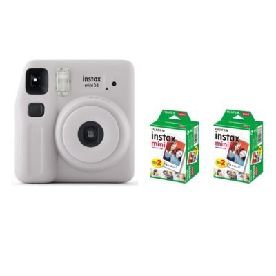 Fujifilm Instax Mini SE Joy Pack Instant Camera Light Gray