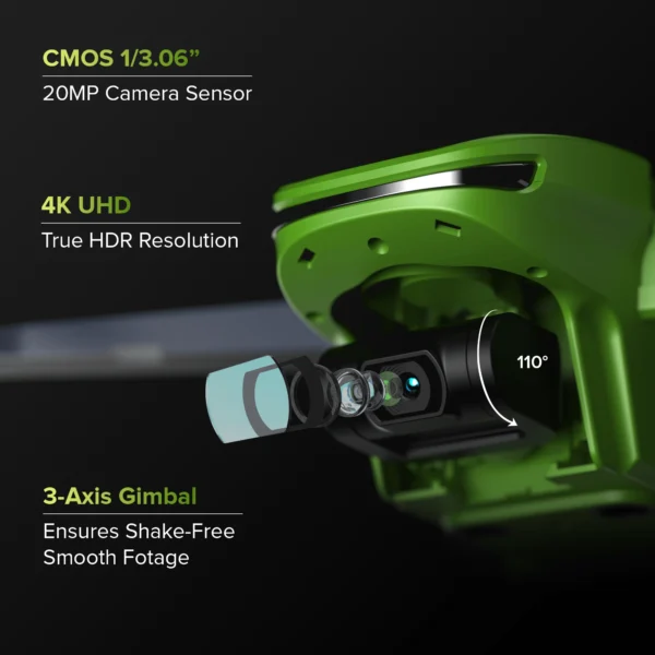 IZI Sky 4K 20MP CMOS 1/3.06 Camera Drone, 360 Obstacle Avoidance, 3 Axis Gimbal 5KM Transmission, Cinematic Vertical Shooting, Precision Hovering, 10+ Flying Modes, RTH, Return to Home, 2X Batteries (70 Mins Flight) - Image 2