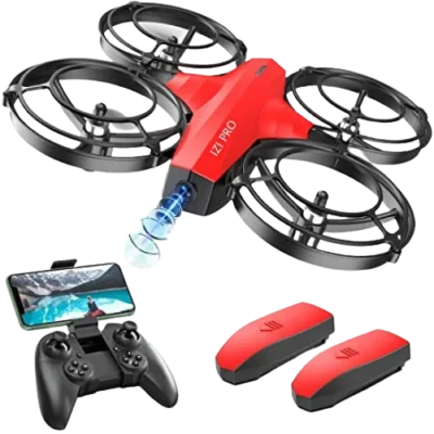 IZI PRO Nano Drone 720P HD Camera 2 Batteries with Battle Mode | One-Key Start, Altitude Hold | 360? Flip, Gesture Control | 10 Minutes Fly Time | Portable Mini RC Drone for Kids & Beginners (Red)