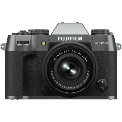 FUJIFILM X-T50 MIRRORLESS CAMERA WITH 15-45MM F/3.5-5.6 LENS (CHARCOAL SILVER)