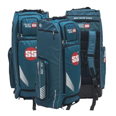 SS VA900 Duffle Cricket Kit Bag (Size-39″ X 16″ X 15″) , Black/Cyan