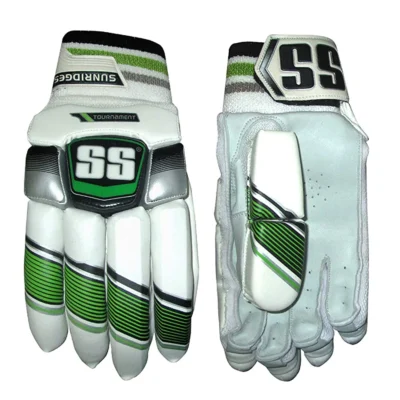 SS Tournament RH Batting Gloves, White/Green