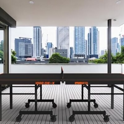 Stag Global 1000 DE-X Premium Table Tennis Table || Full Size Professional Table with 10 Minute Quick Easy Setup || Single Player Playback Mode (1 Table Cover,2 TT Rackets,3 Balls,1 Clamp Net)