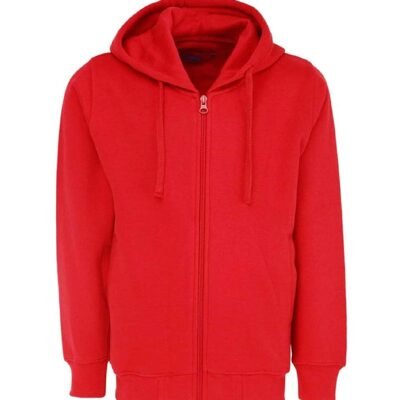 Prokick Kid’s Rich Cotton Full Sleeves Zipper Jacket with Hoodies for Girls and Boys Red