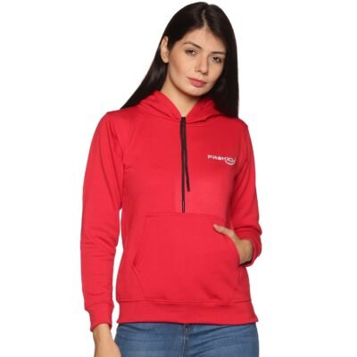 Prokick Sports Women Hooded Sweat Shirt , Red