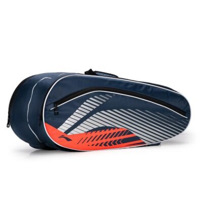 Li-Ning Triple Zipper Polyester Stripe Badminton Kit Bag