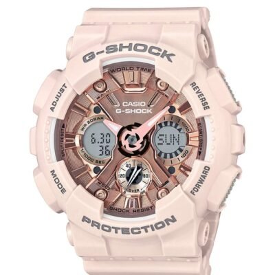 G-Shock Casio G-Shock GMA-S120MF-4ADR Rose Gold Analog-Digital Dial Pink Resin Strap Women’s Watch G732