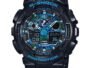 G-Shock Casio G-Shock GA-100CB-1ADR Blue Camouflage Analog-Digital Dial Black Resin Strap Men's Watch G625