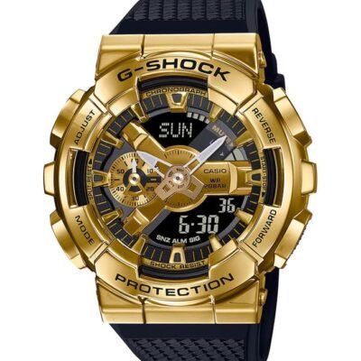 G-Shock Casio G-Shock G-Steel GM-110G-1A9DR Gold Ip Analog-Digital Dial Black Resin Strap Men’s Watch G1053