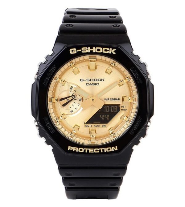 G-Shock Casio G-Shock GA-2100GB-1ADR Gold Analog-Digital Dial Black Resin Strap Men's Watch G1453