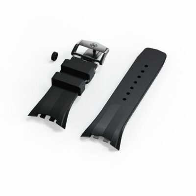 Golden Concept Black Rubber Watch Strap WS-SPIII45-BK-TTG