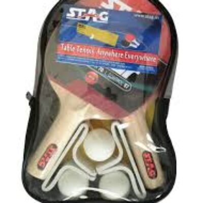 Stag Anywhere Everywhere Table Tennis Playset 2 Rackets & 3 Balls (Ball Colour – White)