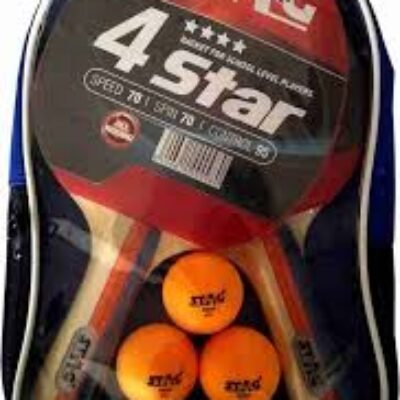 Stag 4 star Table Tennis Playset, 2 Racket with 3 Balls